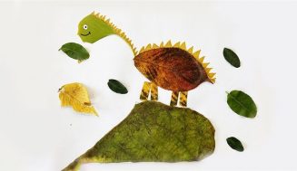 Dinosaur Leaf Sticker Tutorial